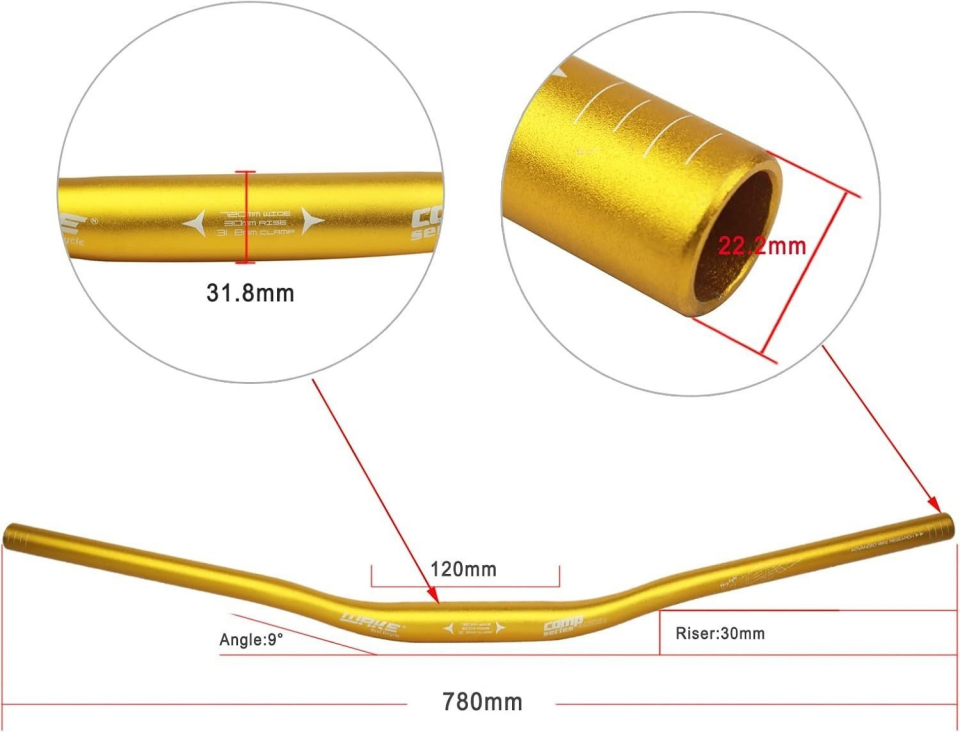 Wake Alüminyum MTB Gidon Sarı Hafif ve Dayanıklı