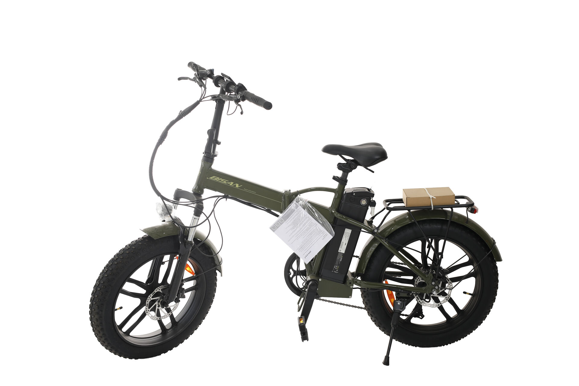 Bisan E-Folding F3 20 Jant Katlanır Elektrikli Bisiklet Haki