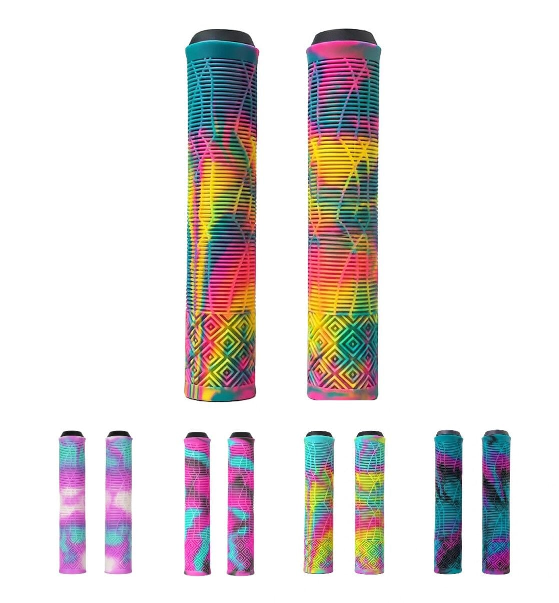 JUMP 165 mm Bisiklet Gidon Elciği Rainbow | Ergonomik Kaymaz MTB Şehir Bisikleti Elciği